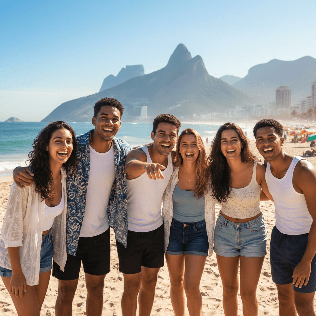 College group enjoying Rio tourist activities together